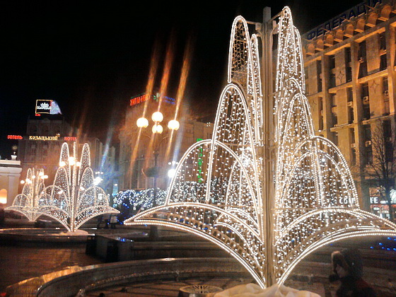 фонтаны зимой Киев